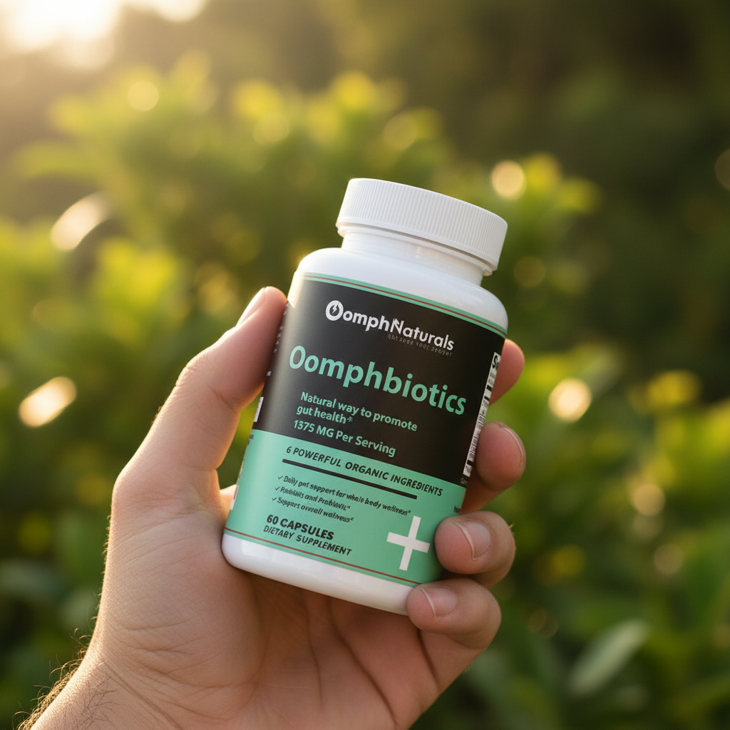 Oomphbiotics – Daily Gut Support with 6 Powerful Organic Ingredients (1375 mg)