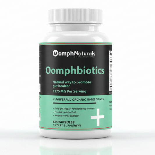 Oomphbiotics – Daily Gut Support with 6 Powerful Organic Ingredients (1375 mg)