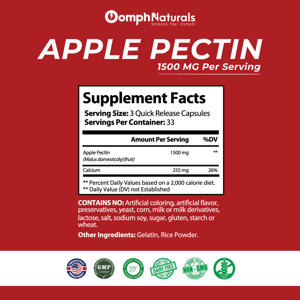 supplement facts for Apple Pectin Capsules